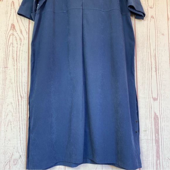 Vintage Liz & Me Maxi Dress Plus Size 3X Blue Moleskin Snake Texture 3/4 Sleeve - Picture 10 of 14